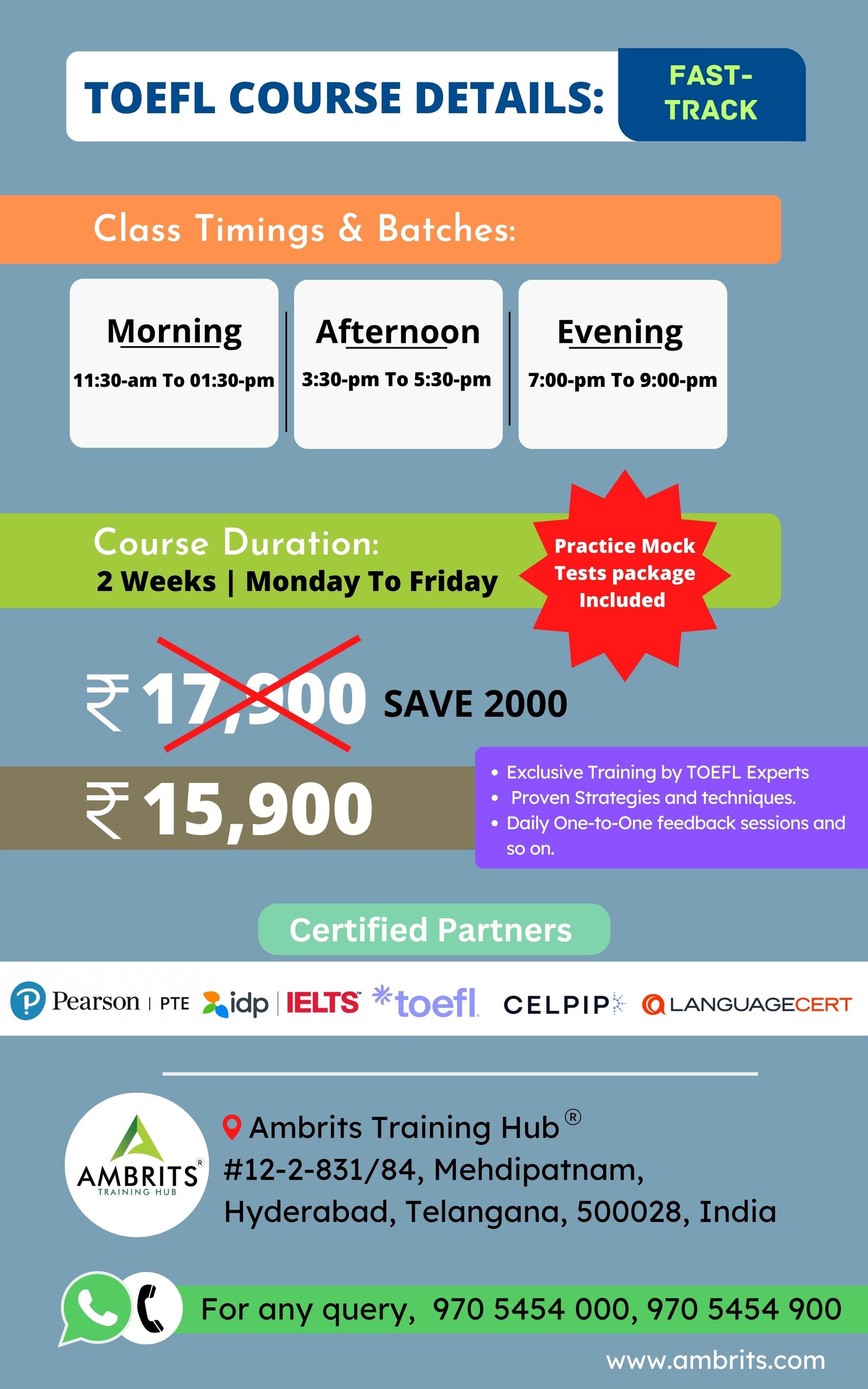TOEFL Fast Track Course — Course Brochure