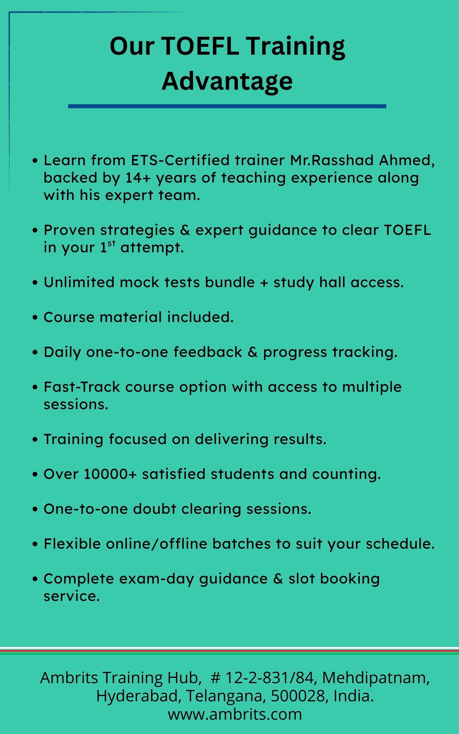 TOEFL Online Course — Training Advantages
